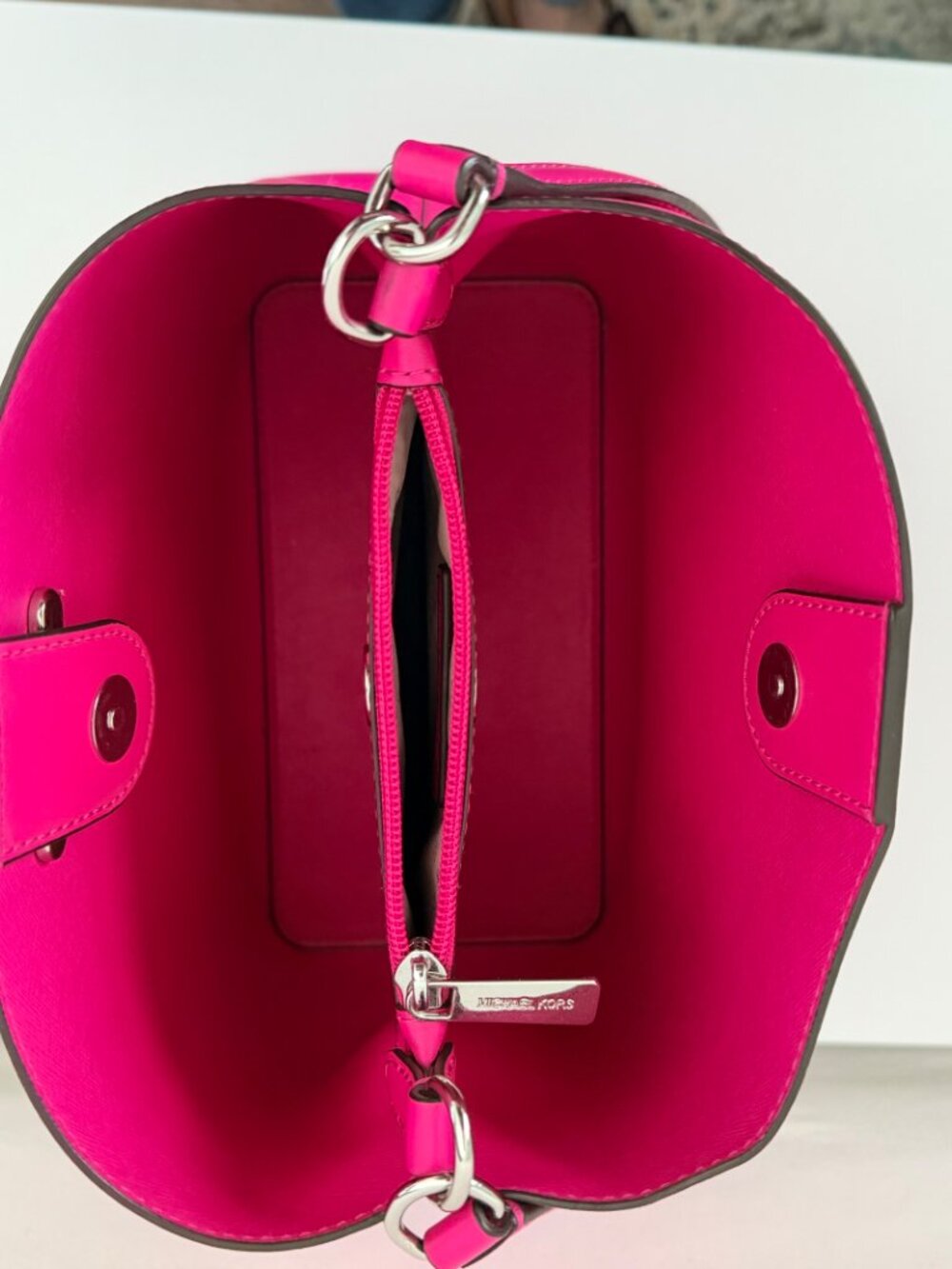 MICHAEL KORS Pratt Shoulder Bag Dragonfruit Pink 35S4S3FS2I - Picture 5 of 6
